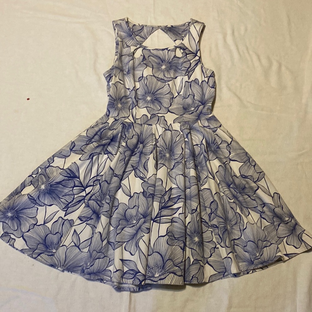 Danny & Nicole size 4 White Blue Sleeveless Dress